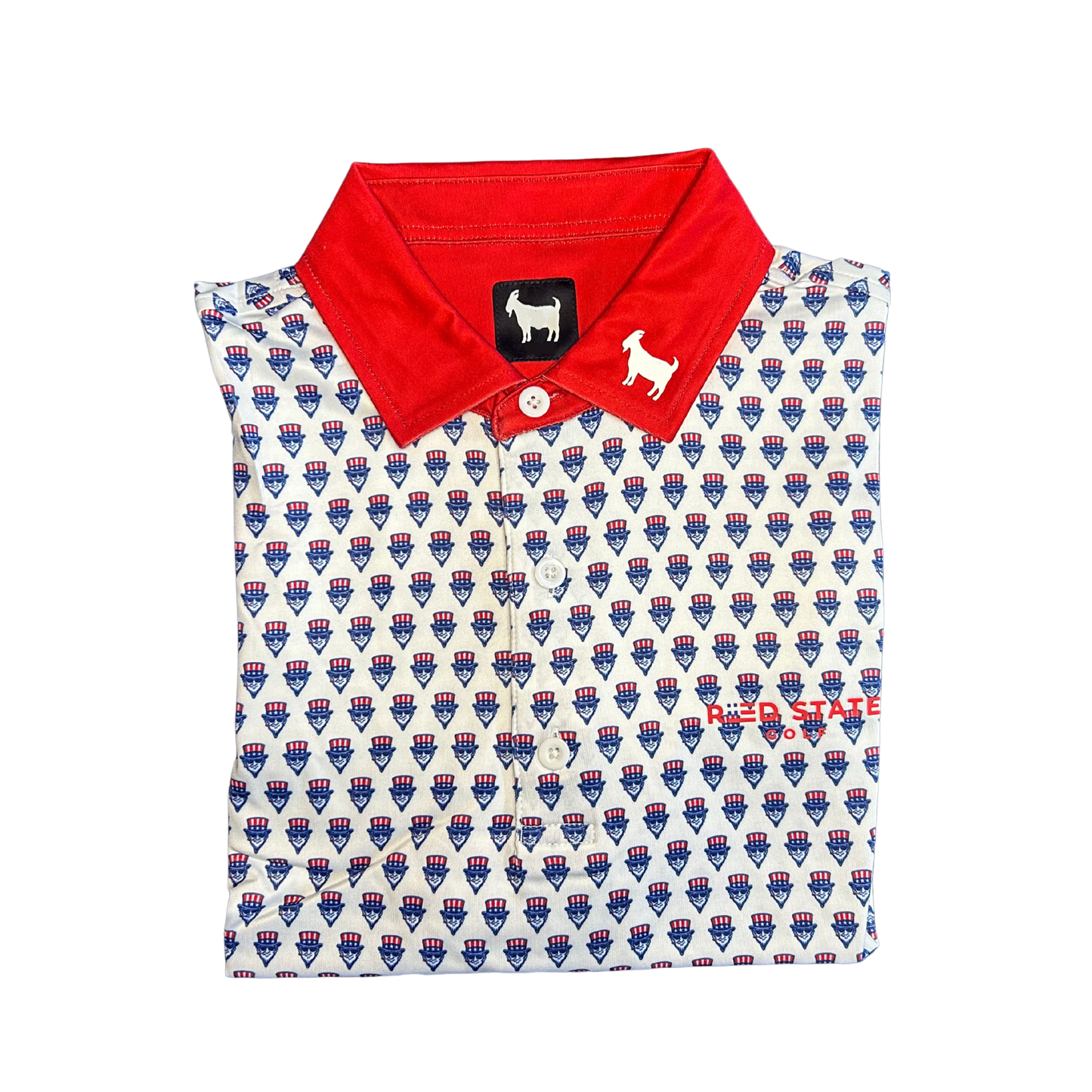 THE SWINGIN SAMMY WHITE RED COLLAR POLO