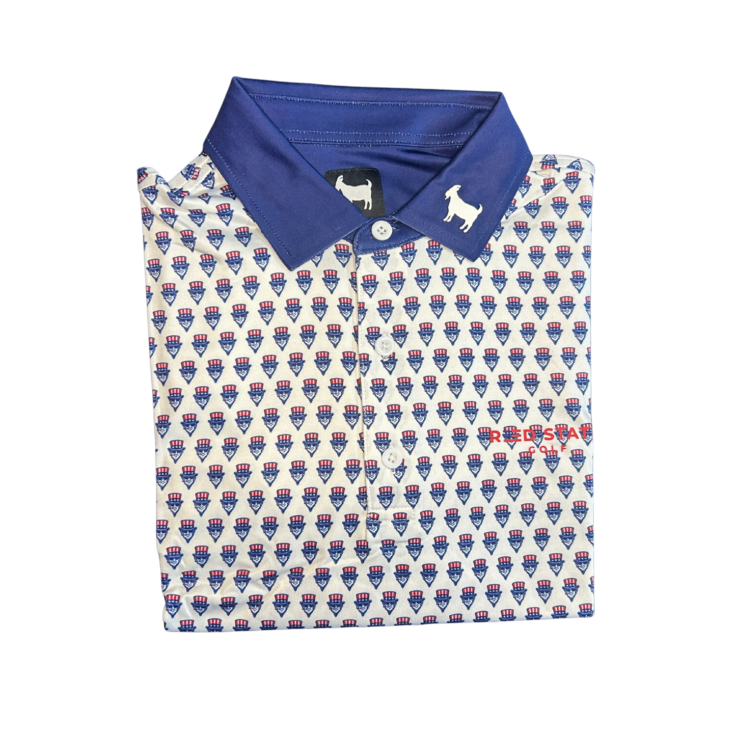 THE SWINGIN SAMMY WHITE BLUE COLLAR POLO