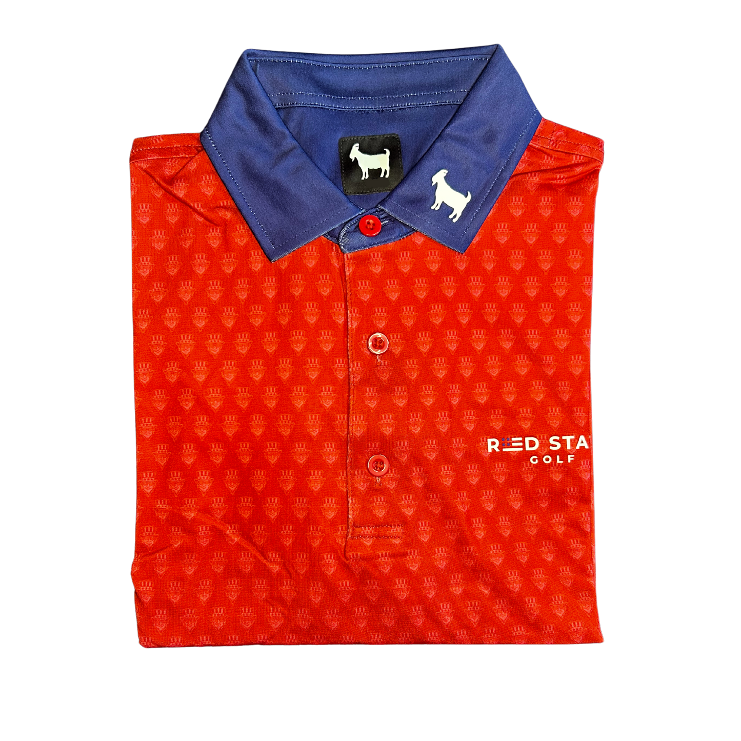 THE SWINGIN SAMMY RED BLUE COLLAR POLO