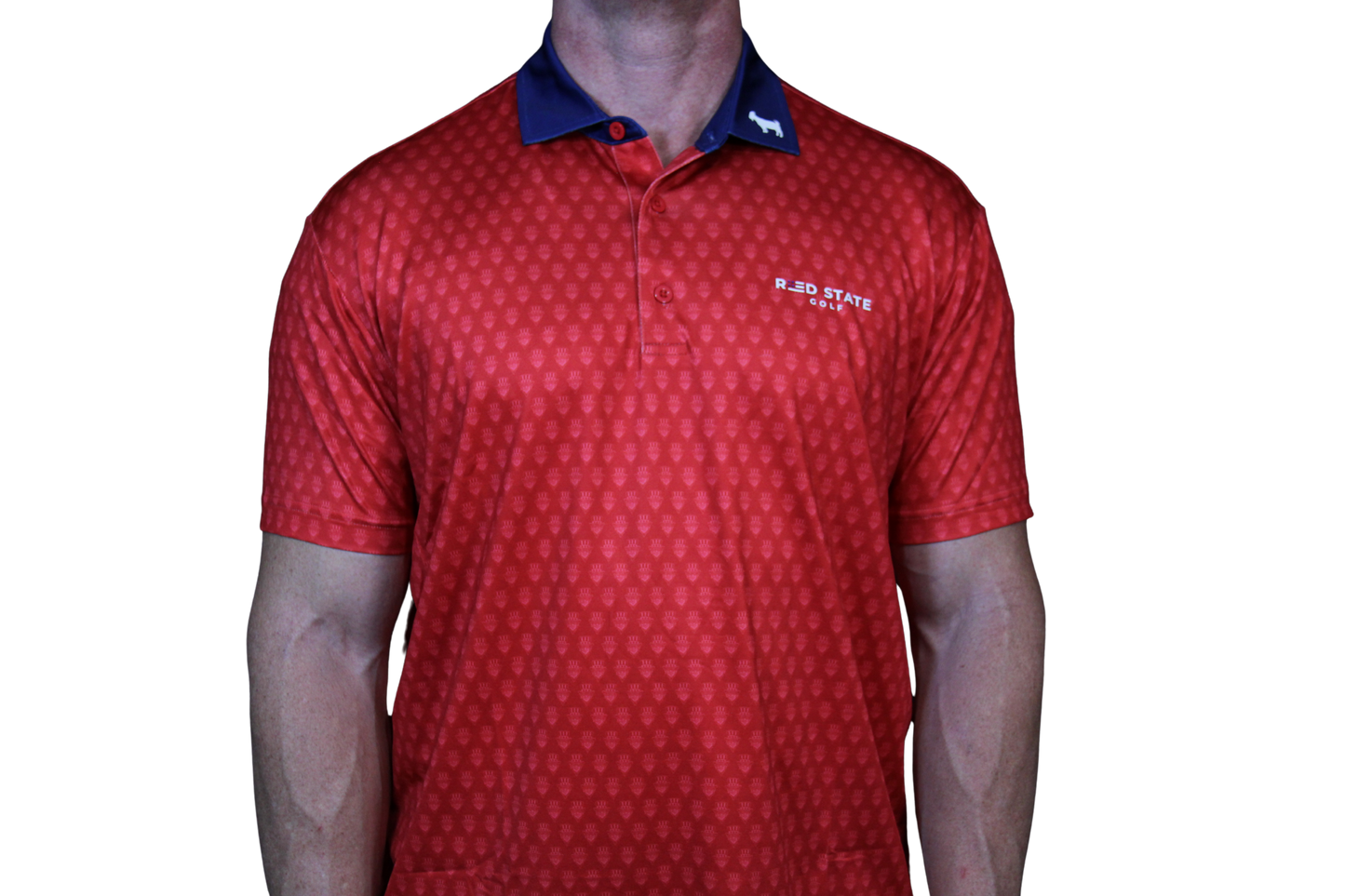 THE SWINGIN SAMMY RED BLUE COLLAR POLO