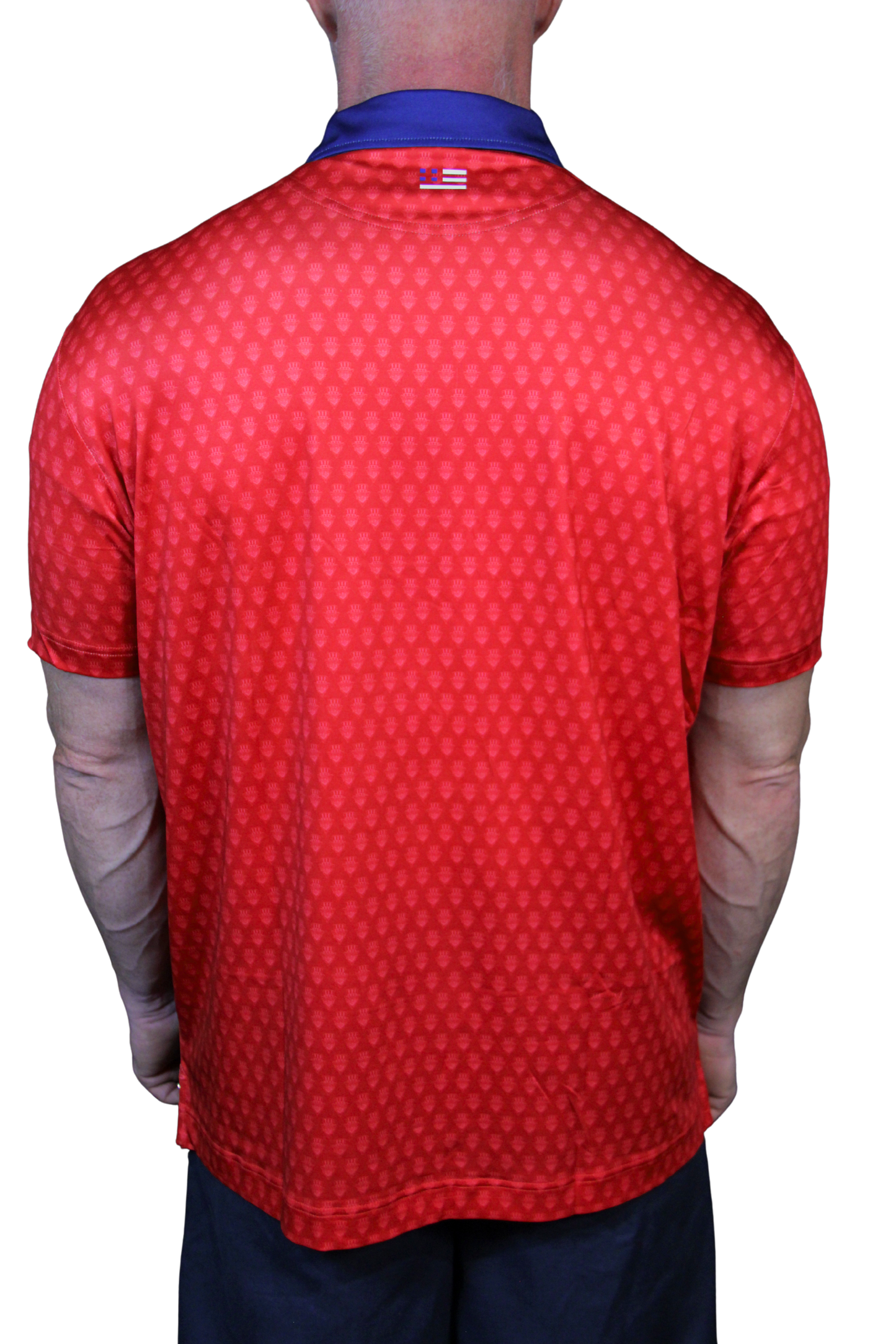 THE SWINGIN SAMMY RED BLUE COLLAR POLO