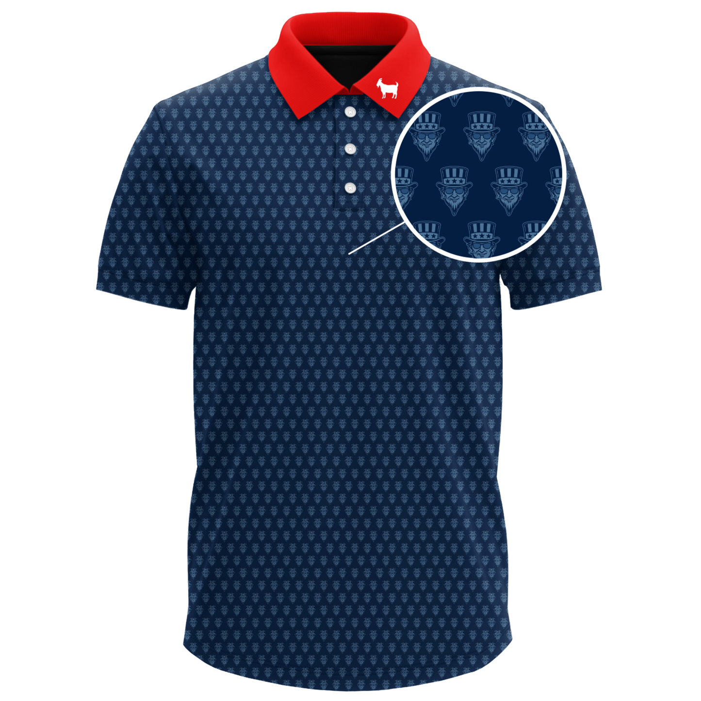 THE SWINGIN SAMMY BLUE RED COLLAR POLO
