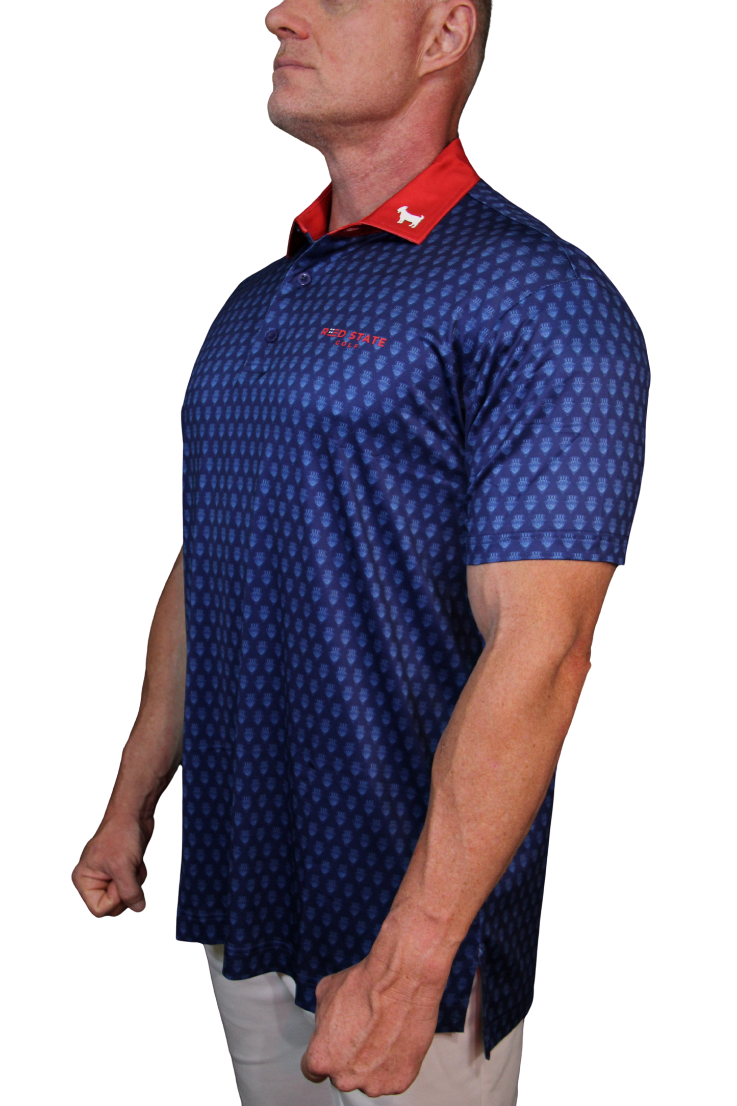 THE SWINGIN SAMMY BLUE RED COLLAR POLO
