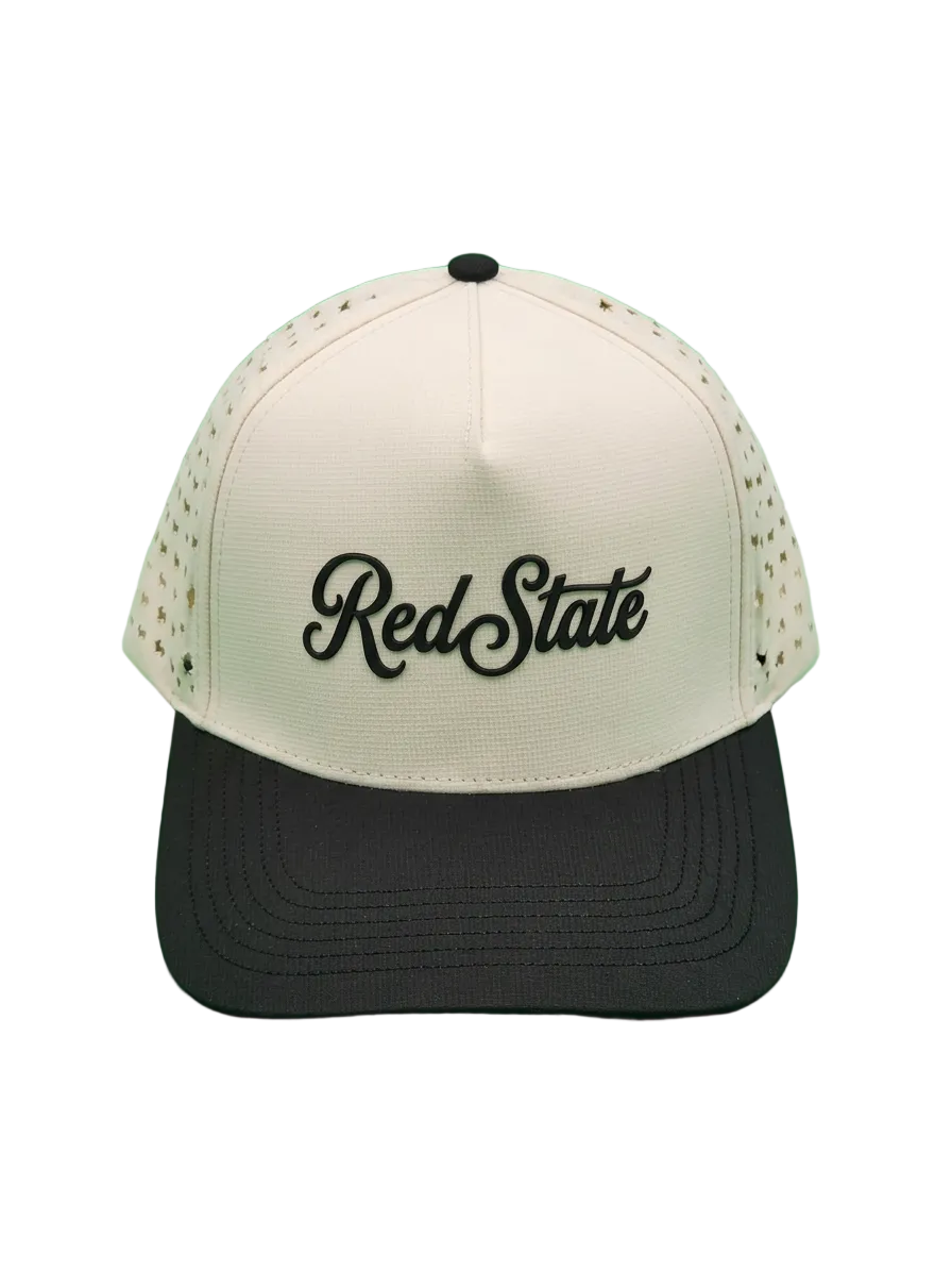 Red State Tan/Black Script Hat