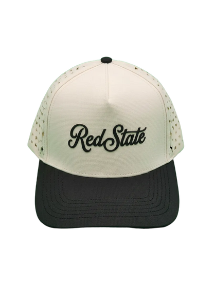 Red State Tan/Black Script Hat