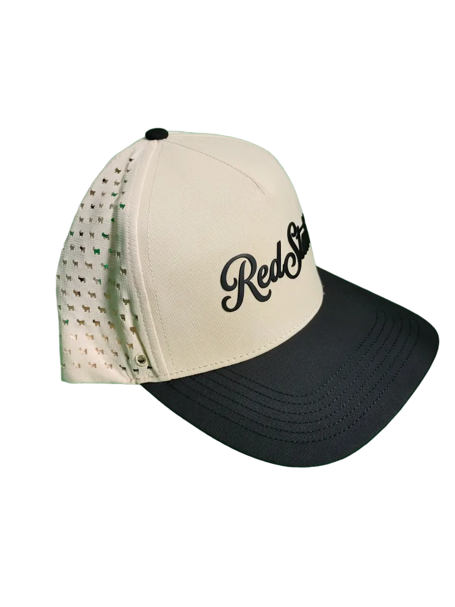 Red State Tan/Black Script Hat