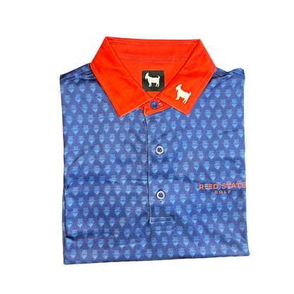 THE SWINGIN SAMMY BLUE RED COLLAR POLO