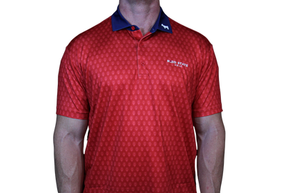 THE SWINGIN SAMMY RED BLUE COLLAR POLO