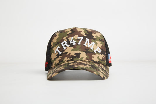 THE TR47MP CAMO TRUCKER GOLF HAT