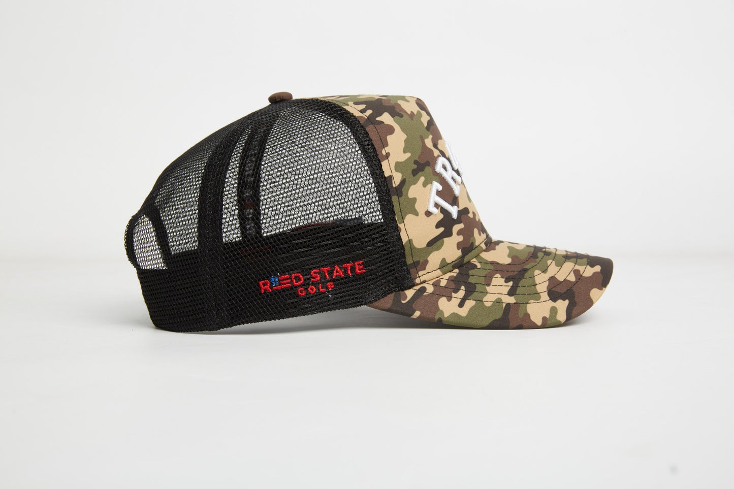 THE TR47MP CAMO TRUCKER GOLF HAT