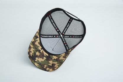 THE TR47MP CAMO TRUCKER GOLF HAT