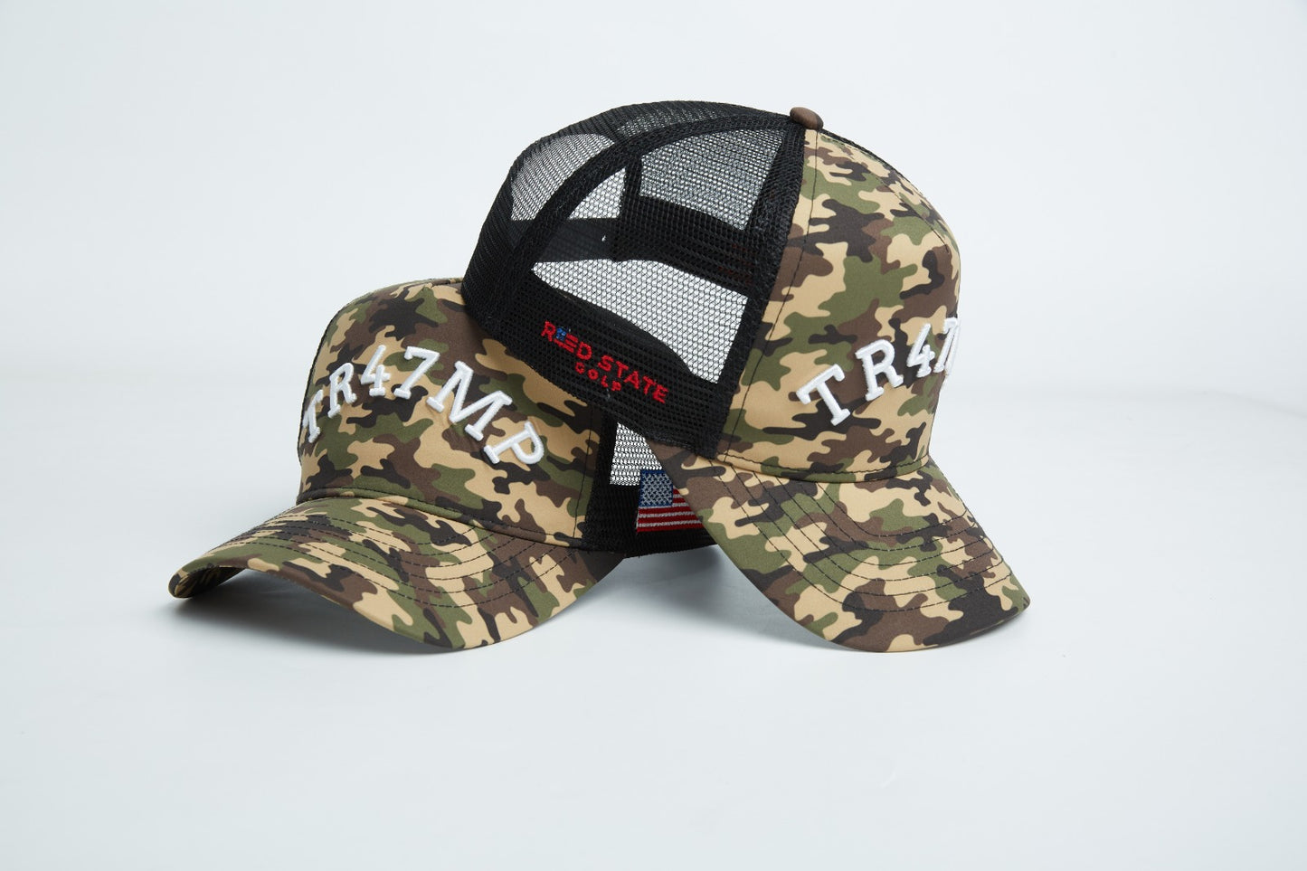 THE TR47MP CAMO TRUCKER GOLF HAT