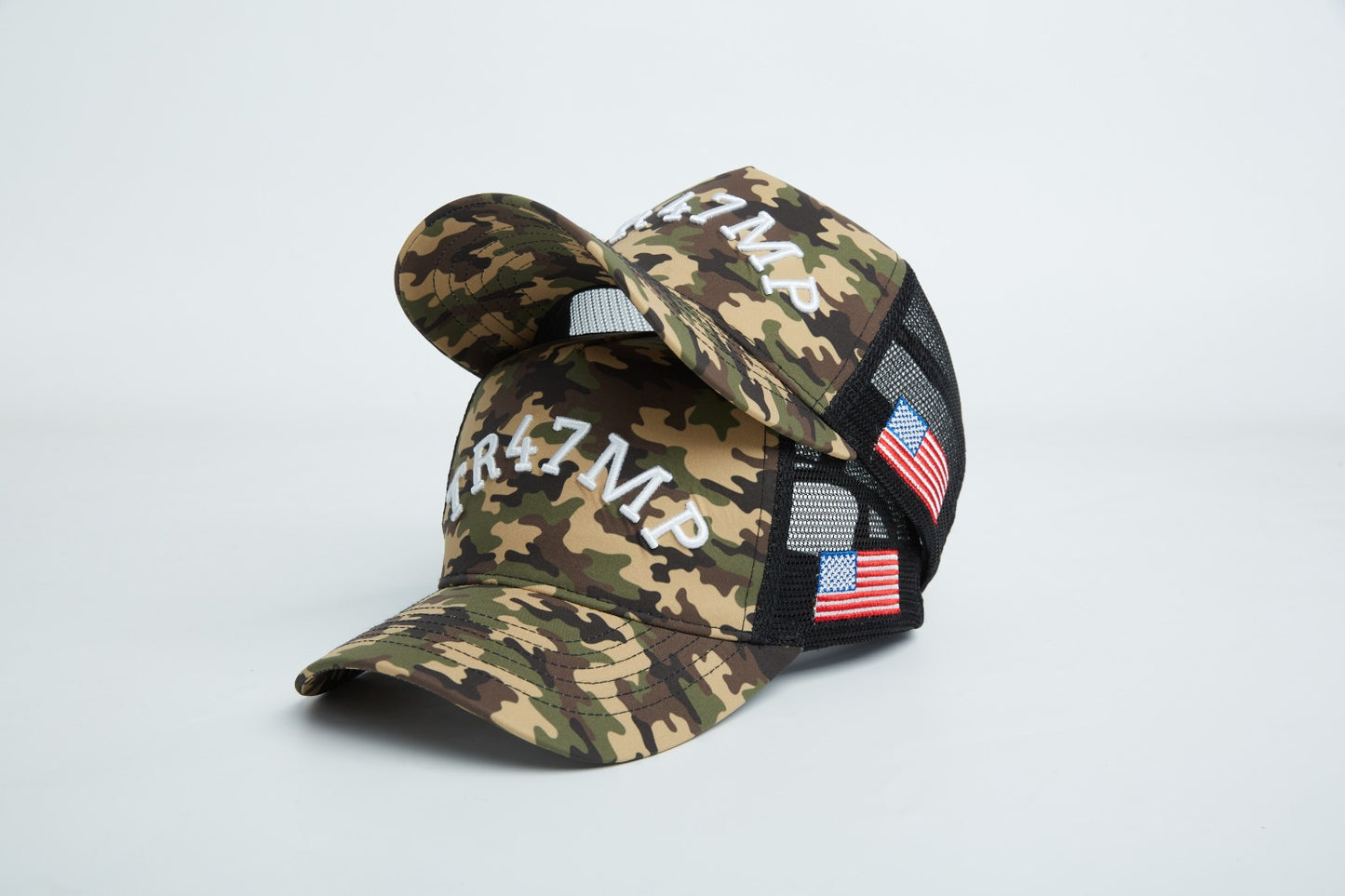 THE TR47MP CAMO TRUCKER GOLF HAT