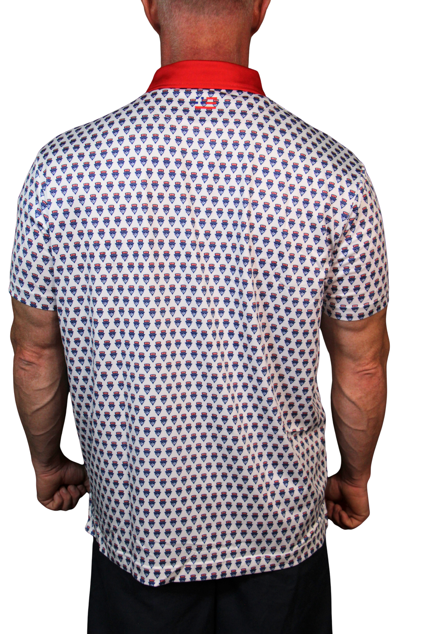 THE SWINGIN SAMMY WHITE RED COLLAR POLO
