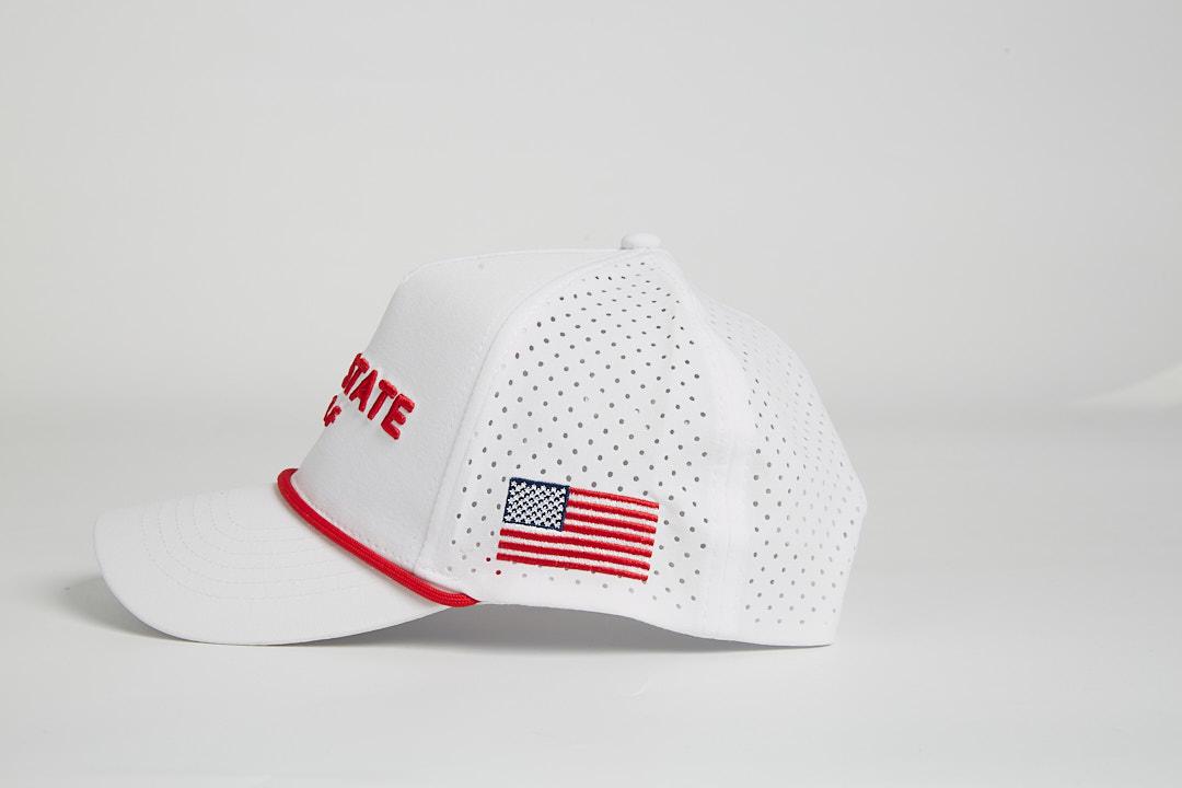 RED STATE GOLF HAT - WHITE