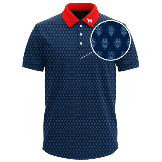 THE SWINGIN SAMMY BLUE RED COLLAR POLO