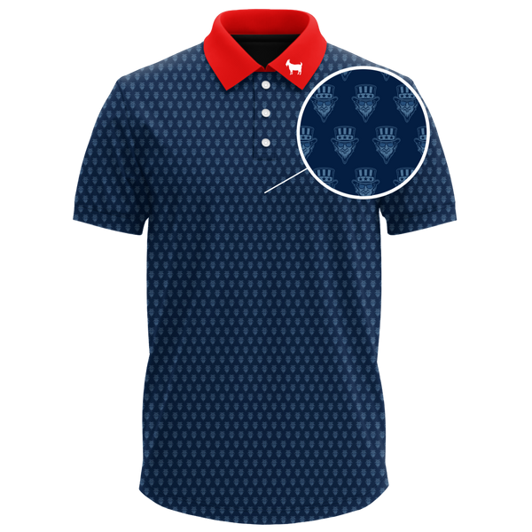 THE SWINGIN SAMMY BLUE RED COLLAR POLO