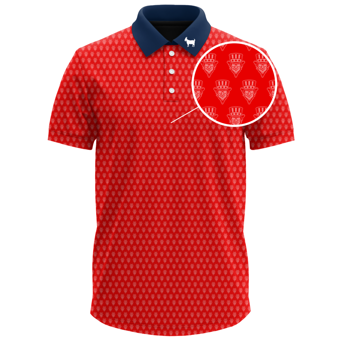 THE SWINGIN SAMMY RED BLUE COLLAR POLO